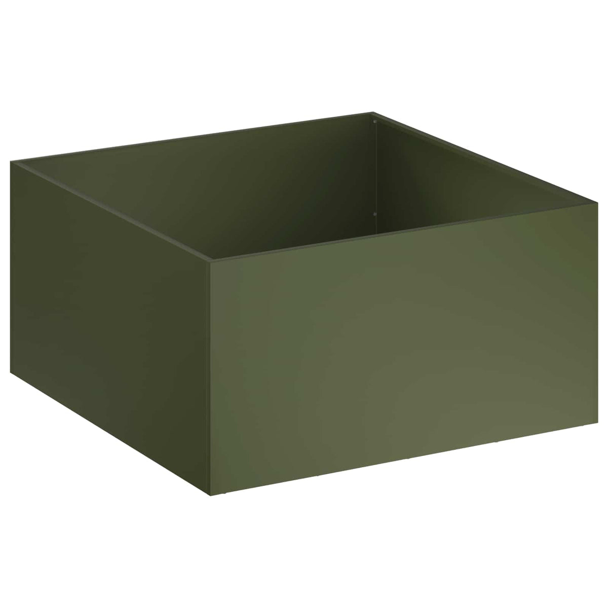 Vidaxl plantenbak 2 st olijfgroen 100 x 100 x 40 cm koudgewalst staal