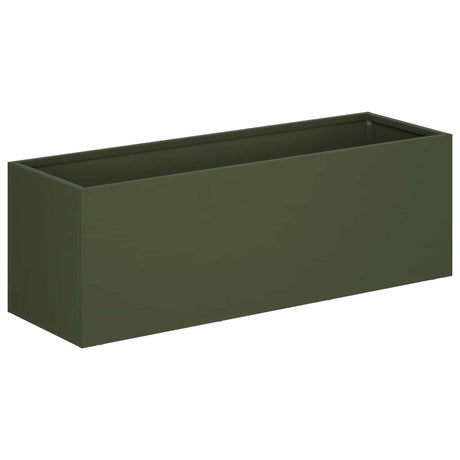 Vidaxl plantenbak 2 st olijfgroen 40 x 20 x 20 cm koudgewalst staal