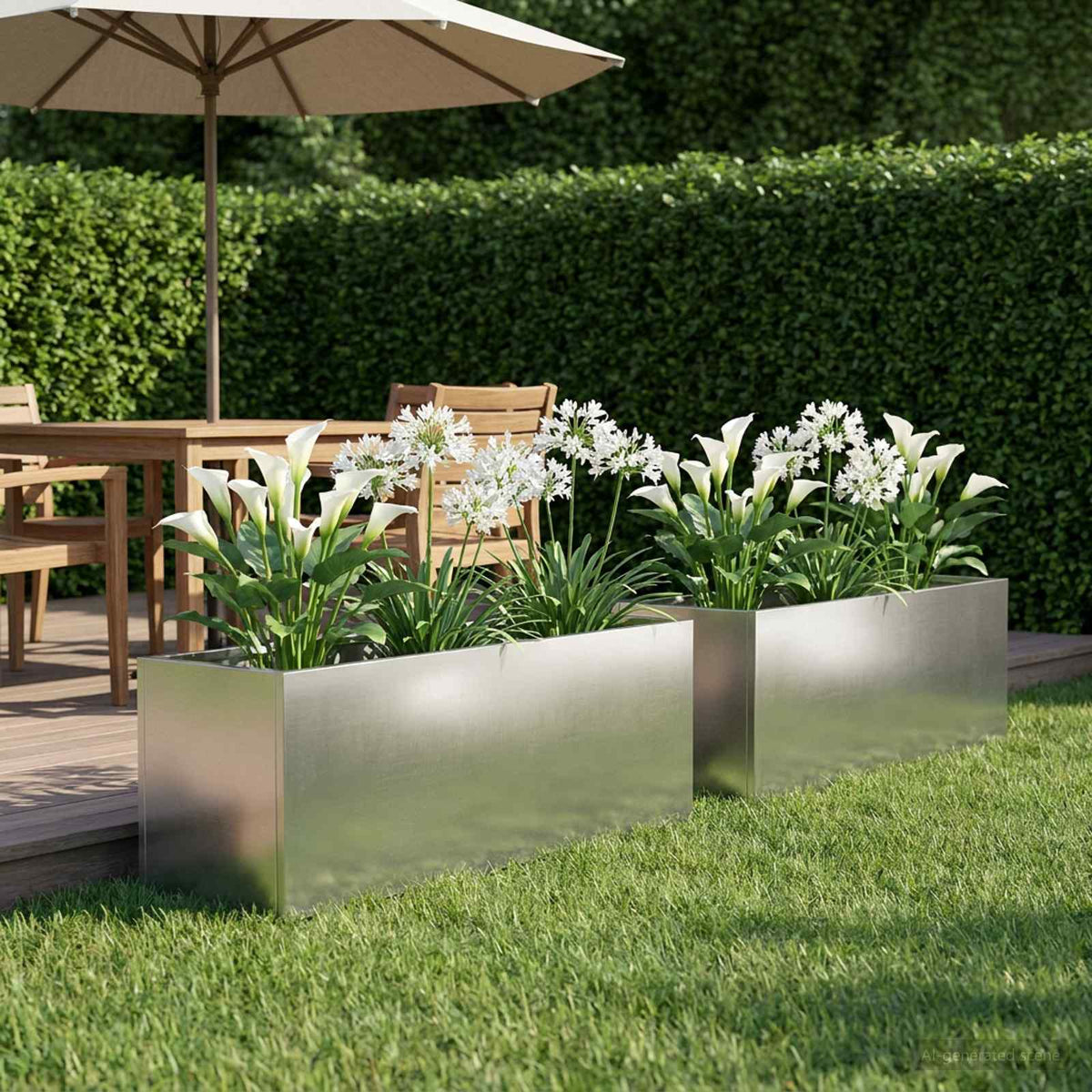 Vidaxl plantenbak 2 st zilver 40 x 20 x 20 cm roestvrij staal