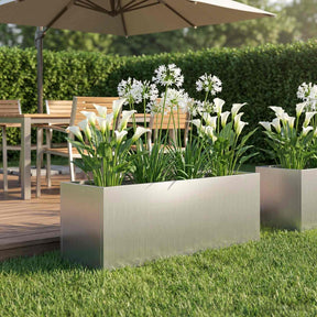 Vidaxl plantenbak zilver 40 x 20 x 20 cm gegalvaniseerd staal