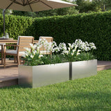 Vidaxl plantenbak 2 st zilver 40 x 20 x 20 cm gegalvaniseerd staal