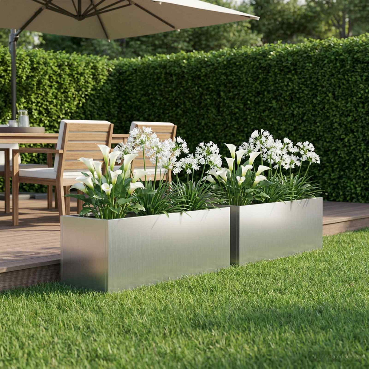 Vidaxl plantenbak 2 st zilver 60 x 20 x 20 cm gegalvaniseerd staal