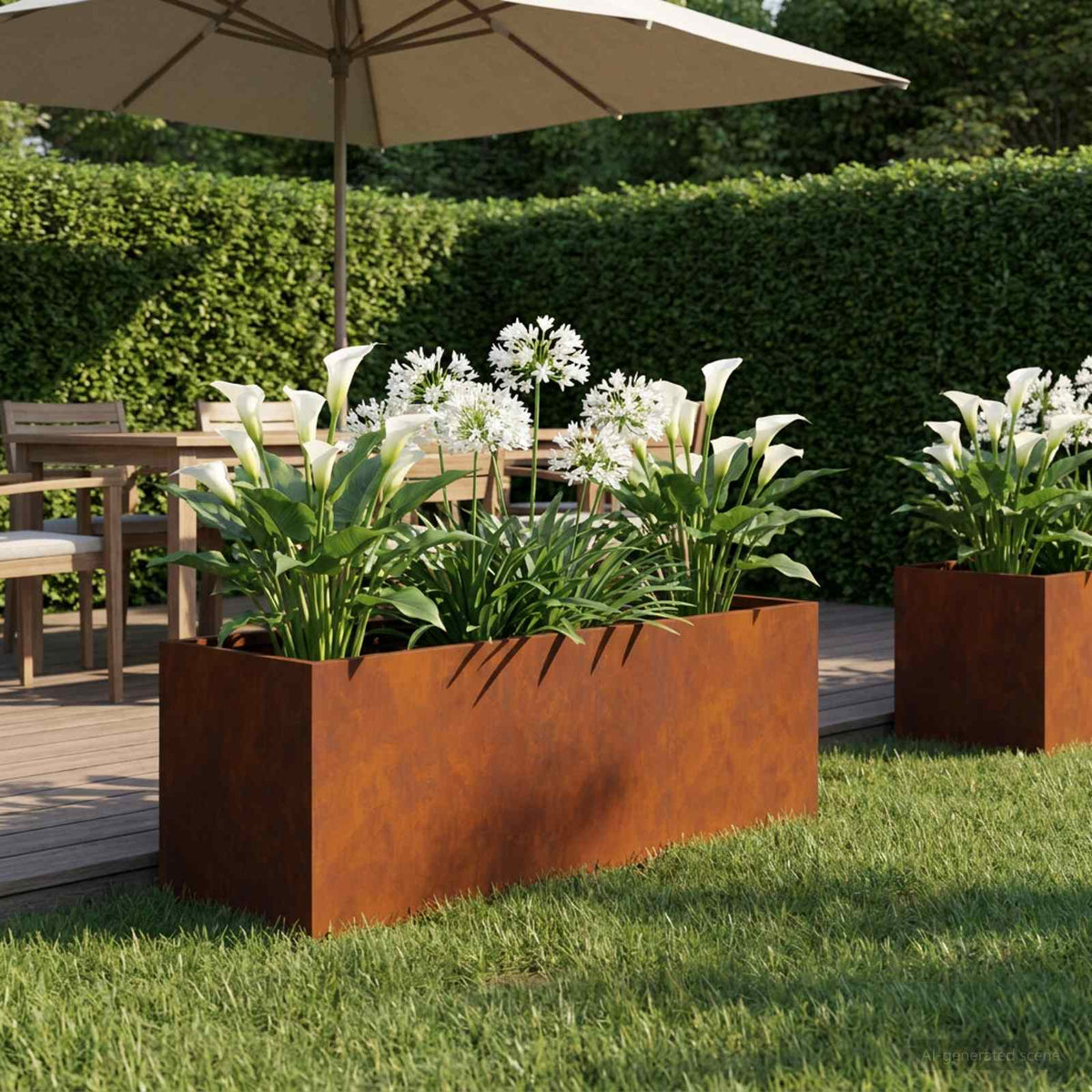 Vidaxl plantenbak roestkleurig 60 x 20 x 20 cm weervast staal