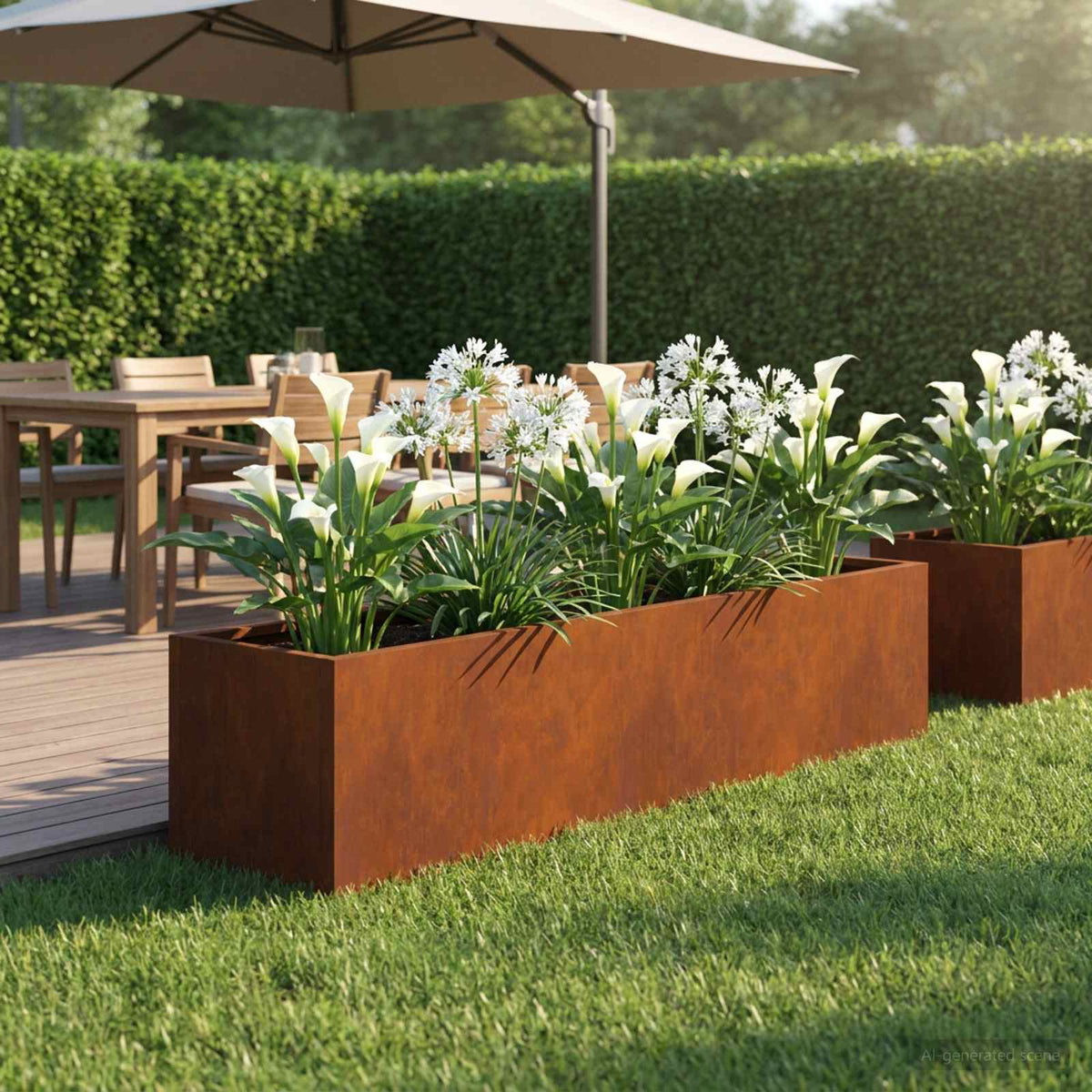 Vidaxl plantenbak roestkleurig 80 x 20 x 20 cm weervast staal