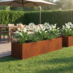 Vidaxl plantenbak roestkleurig 80 x 20 x 20 cm weervast staal