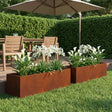 Vidaxl plantenbak 2 st roestkleurig 80 x 20 x 20 cm weervast staal