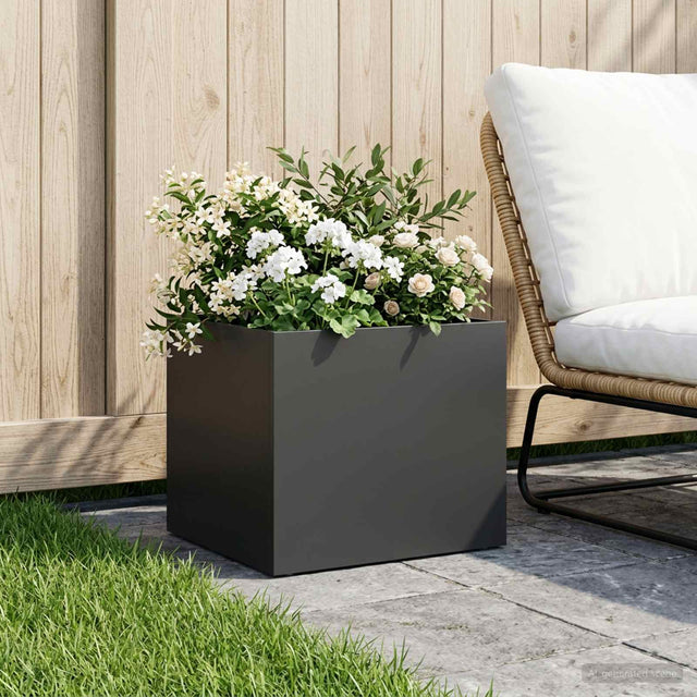 Vidaxl plantenbak zwart 40 x 30 x 30 cm koudgewalst staal