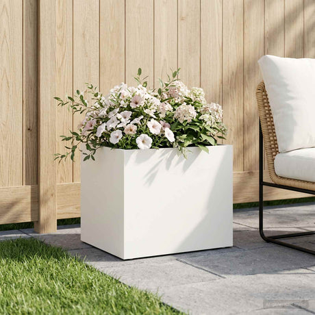 Vidaxl plantenbak wit 40 x 30 x 30 cm koudgewalst staal