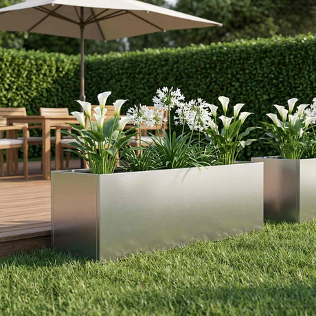 Vidaxl plantenbak zilver 80 x 30 x 30 cm roestvrij staal