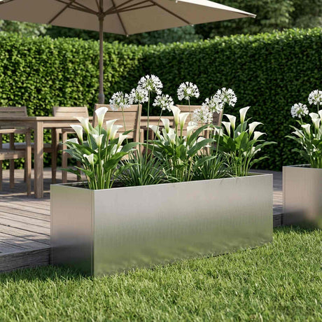 Vidaxl plantenbak zilver 80 x 30 x 30 cm gegalvaniseerd staal