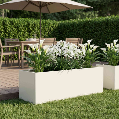 Vidaxl plantenbak wit 100 x 30 x 30 cm koudgewalst staal