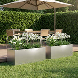 Vidaxl plantenbak 2 st zilver 100 x 30 x 30 cm gegalvaniseerd staal
