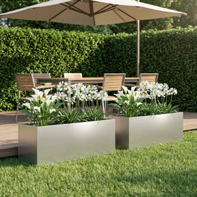 Vidaxl plantenbak 2 st zilver 100 x 30 x 30 cm gegalvaniseerd staal