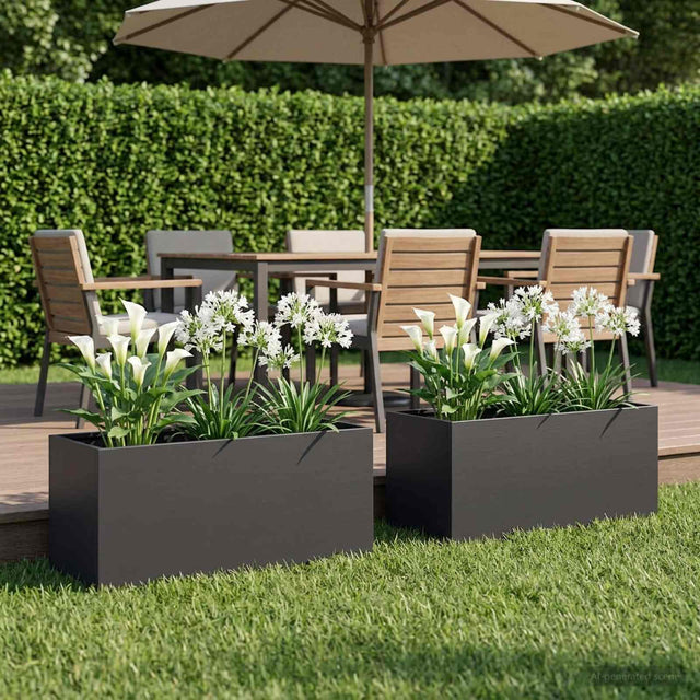 Vidaxl plantenbak 2 st zwart 80 x 40 x 40 cm koudgewalst staal