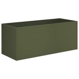 Vidaxl plantenbak 2 st olijfgroen 80 x 40 x 40 cm koudgewalst staal