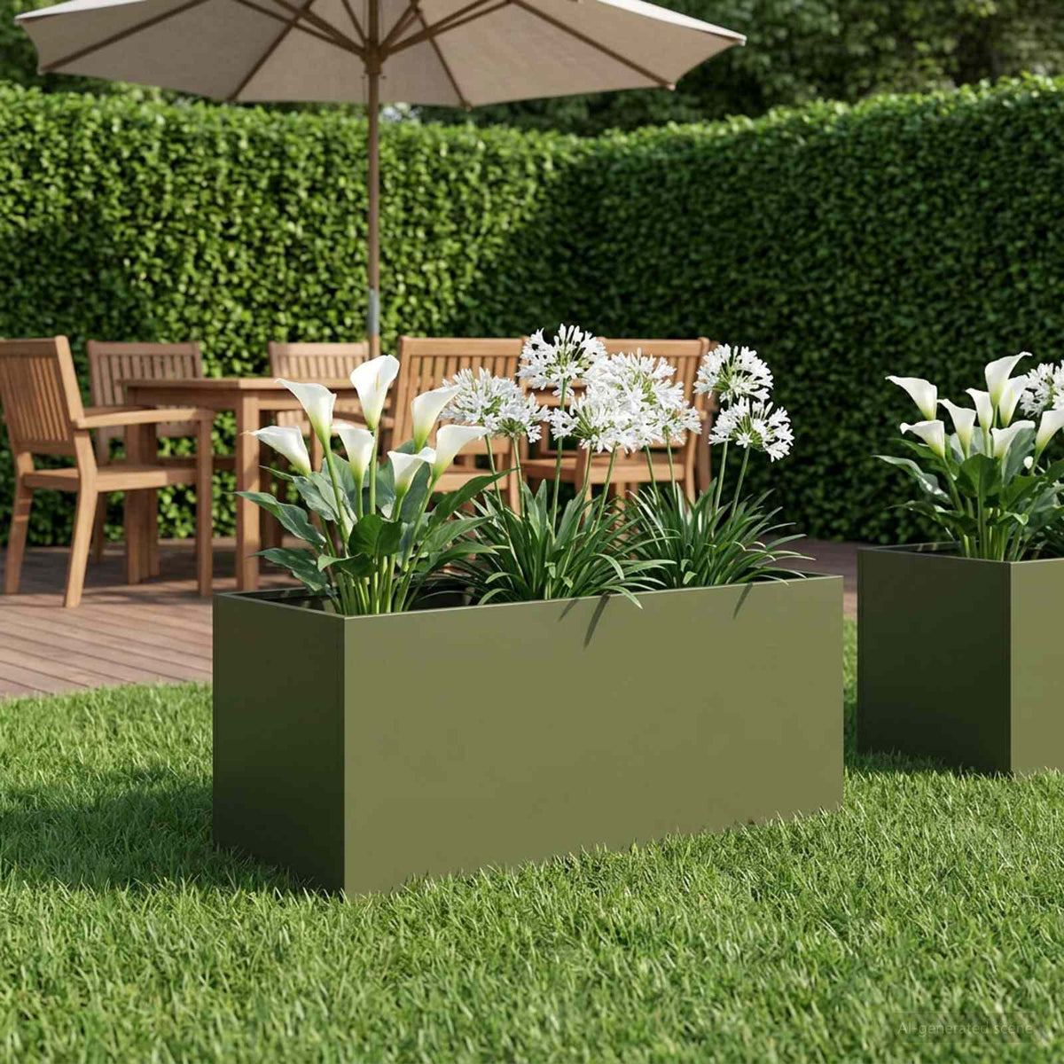Vidaxl plantenbak olijfgroen 100 x 40 x 40 cm koudgewalst staal