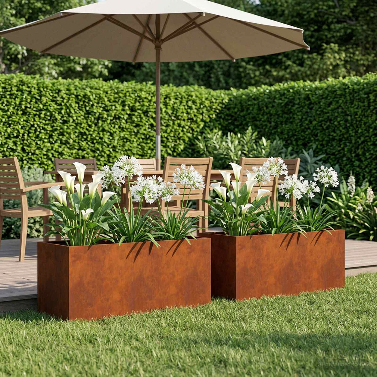 Vidaxl plantenbak 2 st roestkleurig 100 x 40 x 40 cm weervast staal