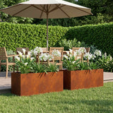 Vidaxl plantenbak 2 st roestkleurig 100 x 40 x 40 cm weervast staal
