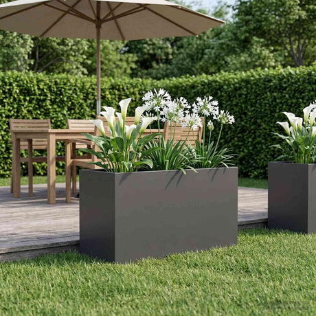 Vidaxl plantenbak zwart 80 x 50 x 50 cm koudgewalst staal