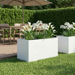 Vidaxl plantenbak wit 80 x 50 x 50 cm koudgewalst staal
