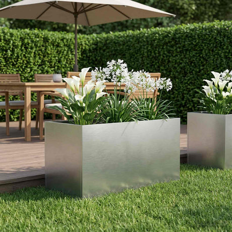 Vidaxl plantenbak zilver 80 x 50 x 50 cm roestvrij staal