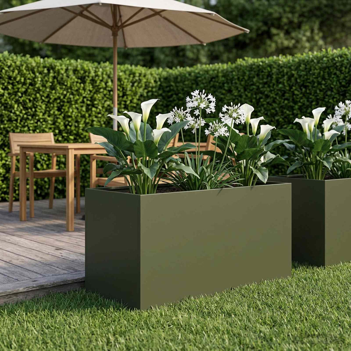 Vidaxl plantenbak olijfgroen 100 x 50 x 50 cm koudgewalst staal
