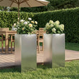 Vidaxl plantenbak 2 st zilver 20 x 20 x 40 cm roestvrij staal