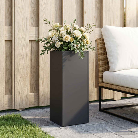 Vidaxl plantenbak zwart 20 x 20 x 50 cm koudgewalst staal