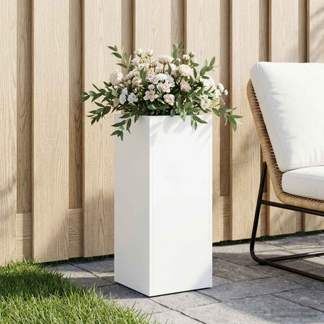 Vidaxl plantenbak wit 20 x 20 x 50 cm koudgewalst staal