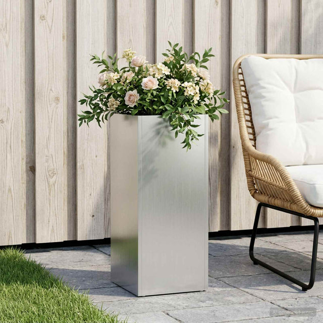 Vidaxl plantenbak zilver 20 x 20 x 50 cm gegalvaniseerd staal