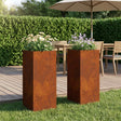 Vidaxl plantenbak 2 st roestkleurig 20 x 20 x 50 cm weervast staal