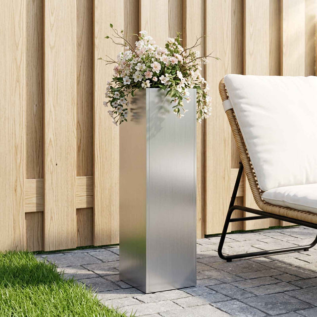 Vidaxl plantenbak zilver 20 x 20 x 75 cm gegalvaniseerd staal