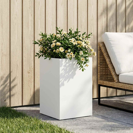 Vidaxl plantenbak wit 30 x 30 x 40 cm koudgewalst staal