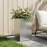 Vidaxl plantenbak zilver 30 x 30 x 50 cm roestvrij staal