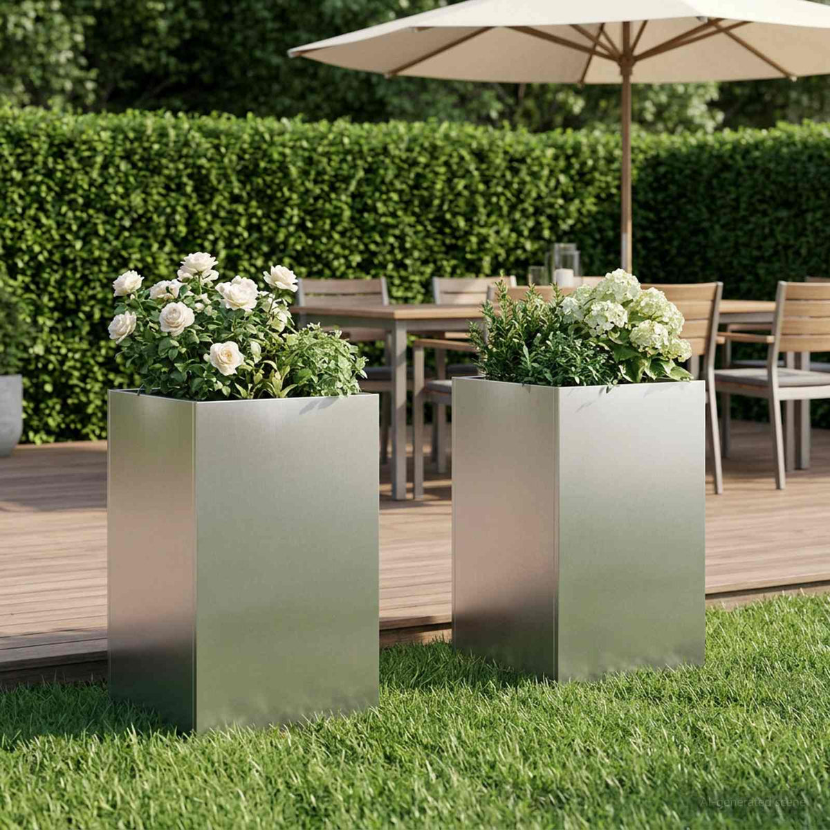 Vidaxl plantenbak 2 st zilver 30 x 30 x 50 cm roestvrij staal