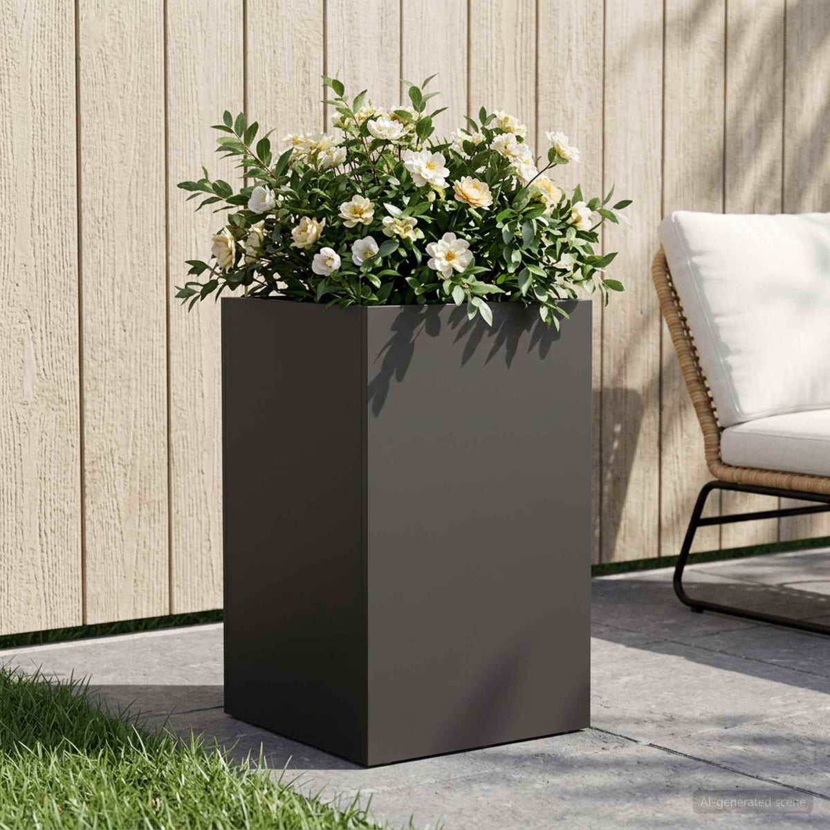 Vidaxl plantenbak zwart 40 x 40 x 50 cm koudgewalst staal