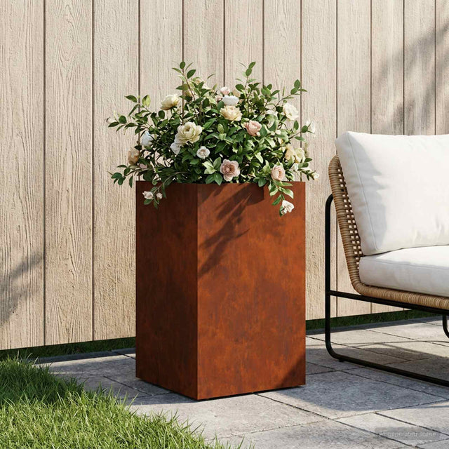 Vidaxl plantenbak roestkleurig 40 x 40 x 50 cm weervast staal