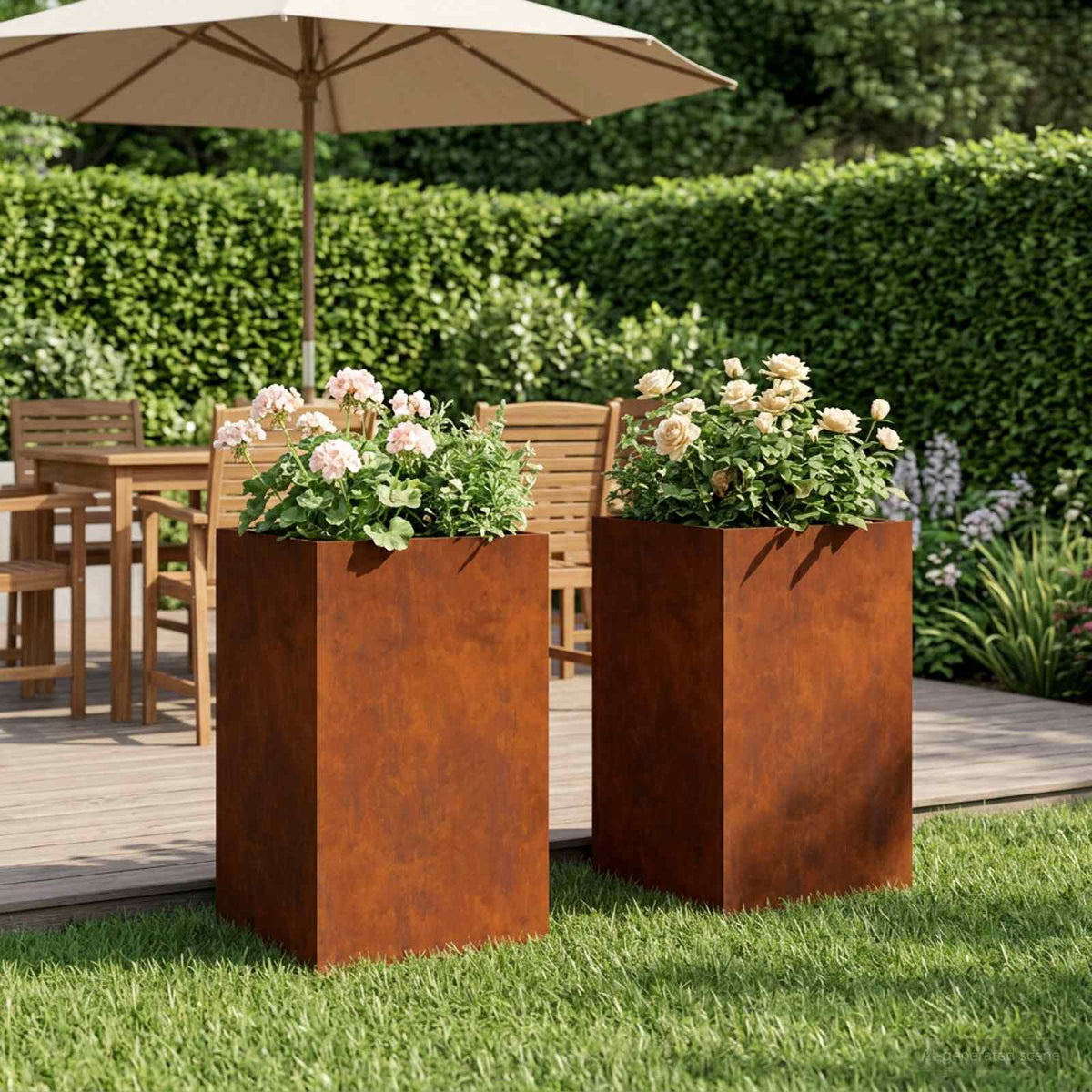 Vidaxl plantenbak 2 st roestkleurig 40 x 40 x 50 cm weervast staal