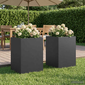 Vidaxl plantenbak 2 st zwart 40 x 40 x 75 cm koudgewalst staal