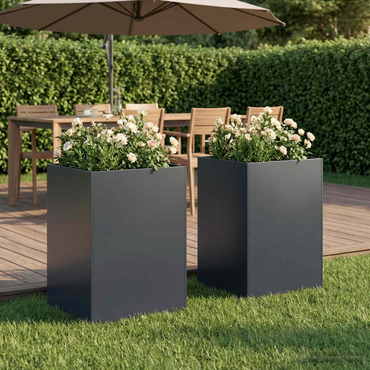 Vidaxl plantenbak 2 st antraciet 40 x 40 x 75 cm koudgewalst staal