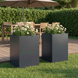 Vidaxl plantenbak 2 st antraciet 40 x 40 x 75 cm koudgewalst staal