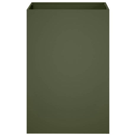 Vidaxl plantenbak olijfgroen 40 x 40 x 75 cm koudgewalst staal