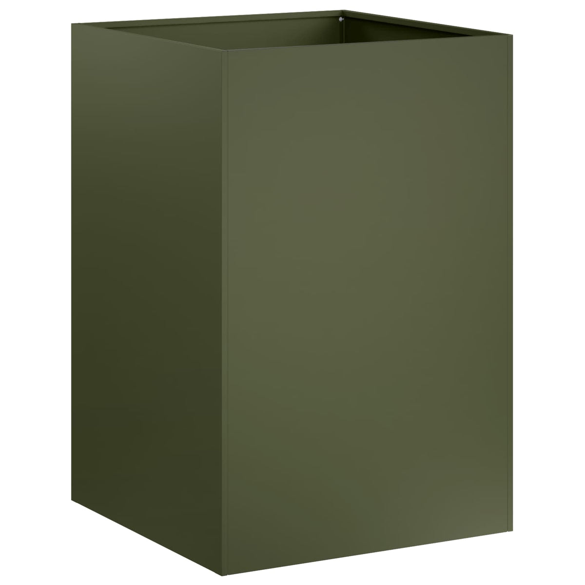 Vidaxl plantenbak 2 st olijfgroen 40 x 40 x 75 cm koudgewalst staal