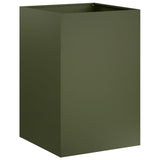 Vidaxl plantenbak 2 st olijfgroen 40 x 40 x 75 cm koudgewalst staal