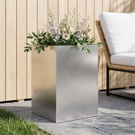 Vidaxl plantenbak zilver 40 x 40 x 75 cm roestvrij staal