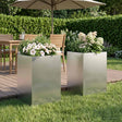 Vidaxl plantenbak 2 st zilver 40 x 40 x 75 cm roestvrij staal