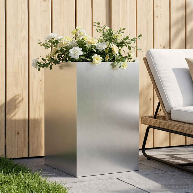 Vidaxl plantenbak zilver 40 x 40 x 75 cm gegalvaniseerd staal