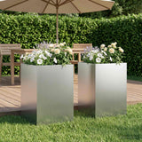 Vidaxl plantenbak 2 st zilver 40 x 40 x 75 cm gegalvaniseerd staal