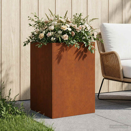 Vidaxl plantenbak roestkleurig 40 x 40 x 75 cm weervast staal