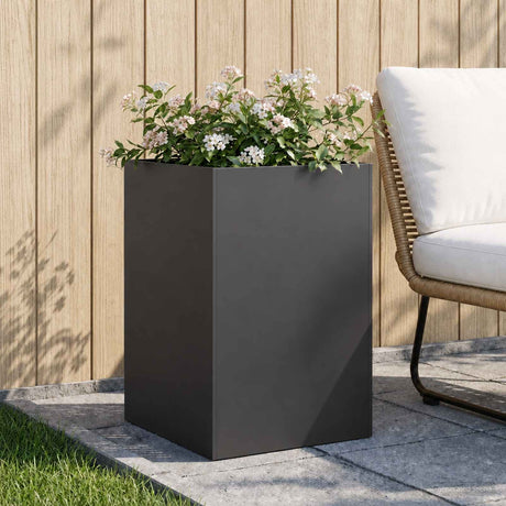 Vidaxl plantenbak zwart 50 x 50 x 75 cm koudgewalst staal